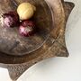 Large Antique Indian Handcarved Wooden Parat Dough Bowl, thumbnail 1 of 6