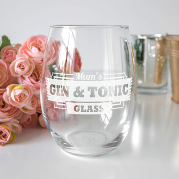 Personalised Any Drink Any Name Stemless Glass, 3 of 5