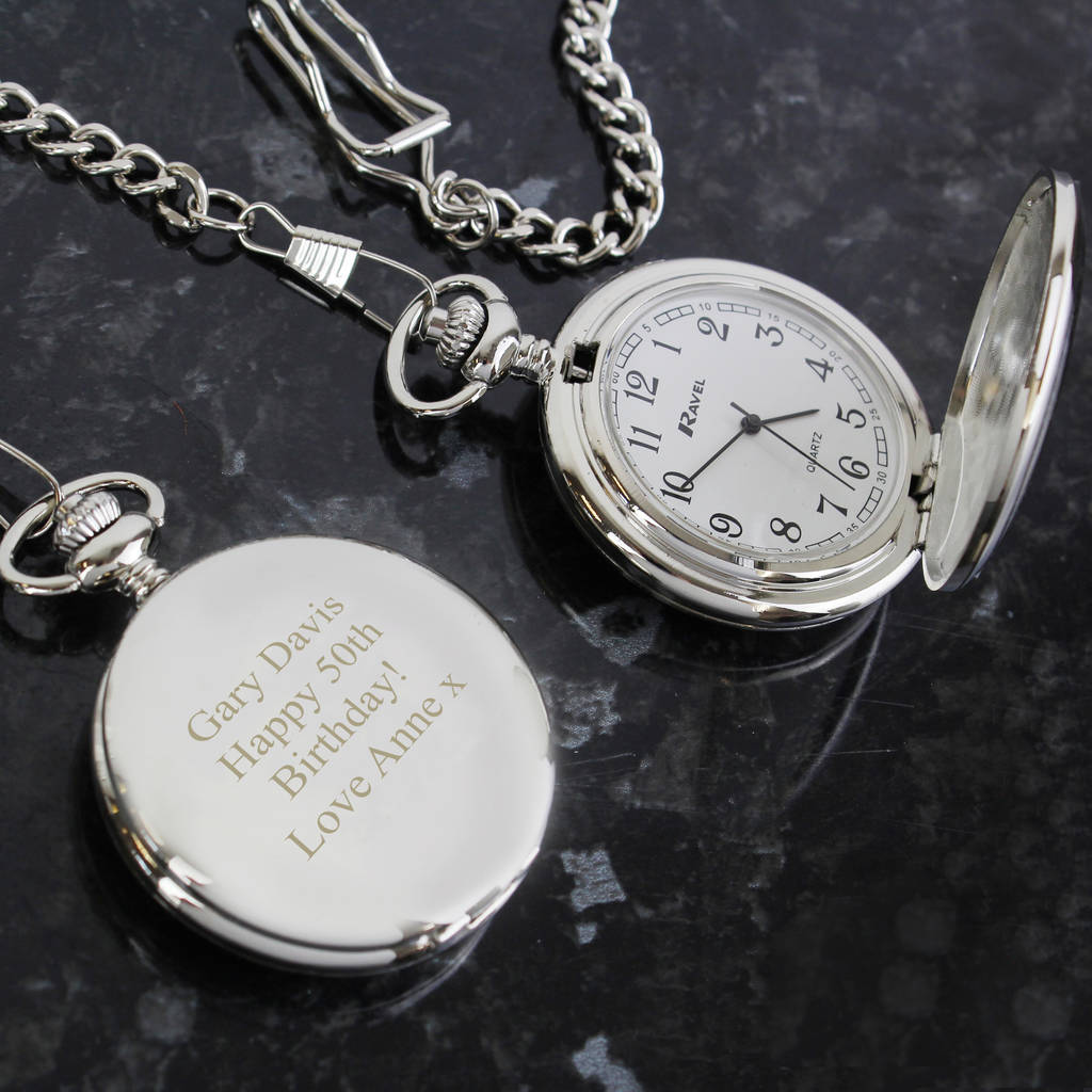 Personalised Message Pocket Watch By Chips & Sprinkles