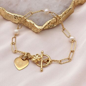 Personalised Silver Or Gold Pearl Charm Bracelet, 2 of 5