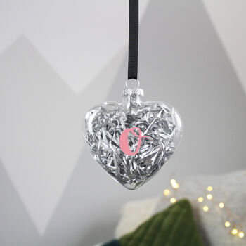 Initial Filled Glass Christmas Bauble, 6 of 9