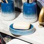 Ombre Glaze Blue Stoneware Soap Dish, thumbnail 1 of 4