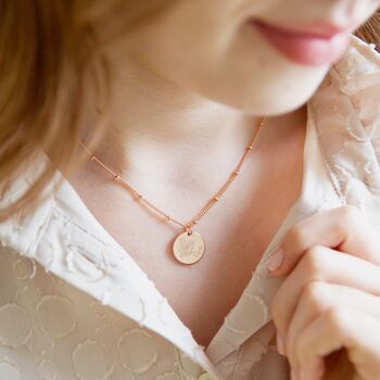 Personalised Engraved Birth Flower Disc Necklace, 7 of 11