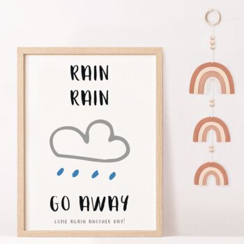 'Rain Rain Go Away' Nursery Rhyme Print, 3 of 4