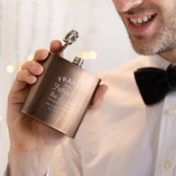 Personalised Wedding Hipflask Groom's Party Gifts, 9 of 9