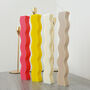 Geometric Wavy Pillar Candles Curvy Dinner Table Candle, thumbnail 2 of 9