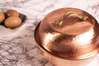 Solid Copper Mixing Bowl With Lid, Two Pieces, 4 of 9