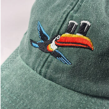 Vintage Toucan Embroidered Washed Cotton Hat, 3 of 8