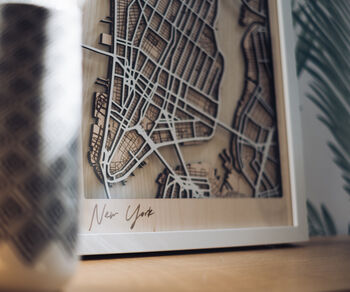 Your Location Framed Multi Layer Wood Map, 3 of 4
