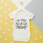 Typography First Christmas Baby Grow, thumbnail 1 of 7