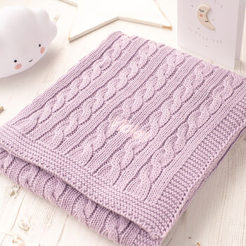 Luxury Girls Purple Thistle Baby Blanket, 3 of 10
