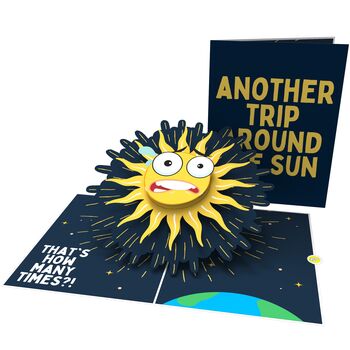Trip Around The Sun! Funny 3D Pop Up Birthday Card, 5 of 8