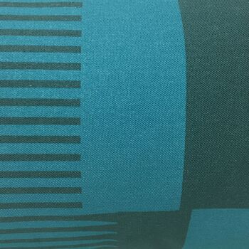 Combed Striped Cushion, Teal, Turquoise + Olive, 4 of 5
