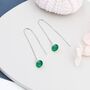 Emerald Green Cz Dot Threader Earrings, thumbnail 2 of 10