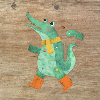 Crocodile Split Pin Puppet A5 Activity Greeting Card, 3 of 4