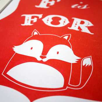 F Is For Fox Alphabet Print, 4 of 4