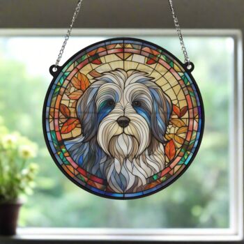 Tibetan Terrier Stained Glass Effect Suncatcher, 4 of 6