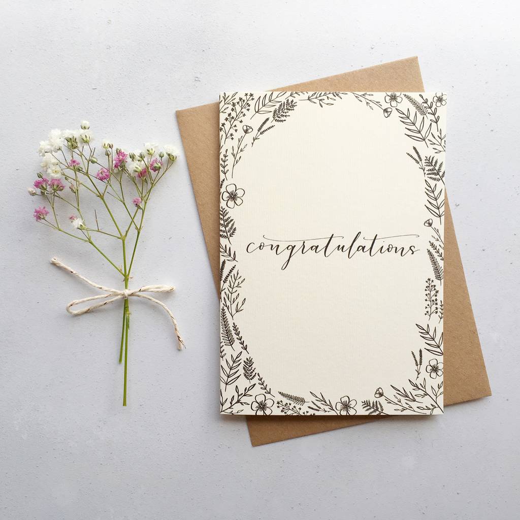 'Congratulations' Modern Calligraphy Card, 1 of 3