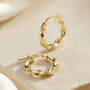 9ct Twisted Gold Organic Hoop Earrings, thumbnail 1 of 3