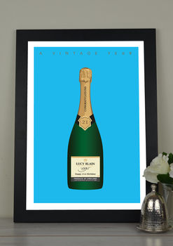 Personalised 'A Vintage Year' Birthday Champagne Print, 7 of 12