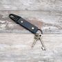 Navy Oiled Leather Keyring, thumbnail 1 of 4