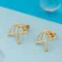 Silver Umbrella Stud Earrings, thumbnail 4 of 5