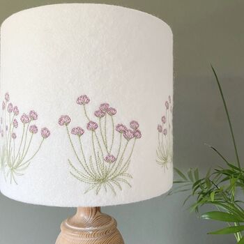 Sea Pinks Embroidered Lampshade, 4 of 4