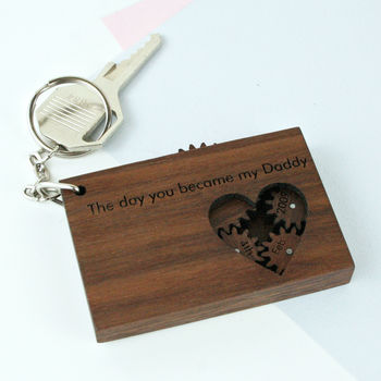 Personalised Wooden Gears And Cogs Keyring, 2 of 6