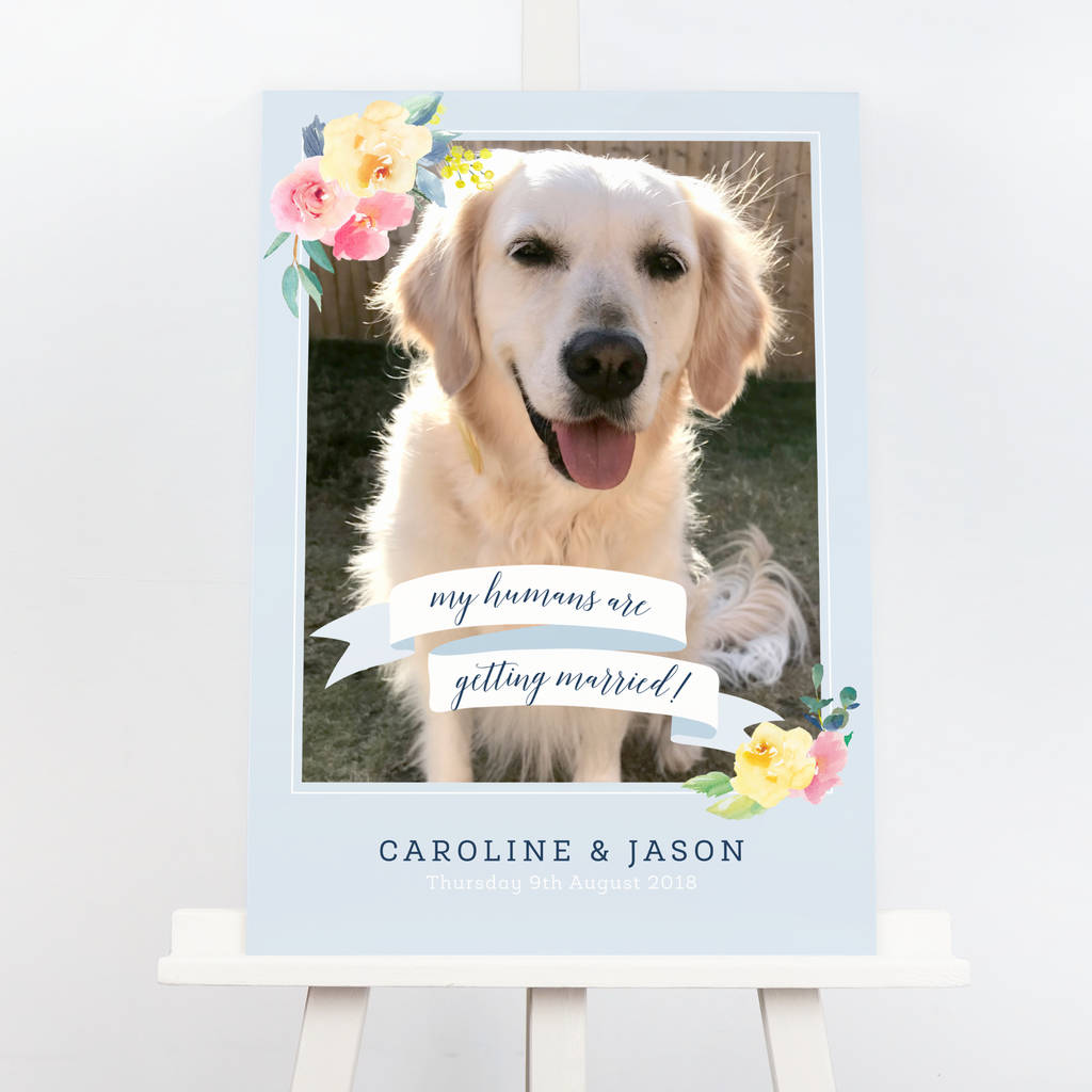 Caroline Floral Dog Welcome Wedding Sign