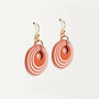 Terracotta And Cream Stripey Circular Earrings, thumbnail 3 of 6