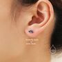 Sterling Silver Sapphire Blue Cz Lotus Flower Screw Back Earrings, thumbnail 6 of 12
