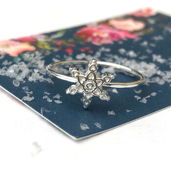 Sterling Silver Snowflake Ring, 5 of 11