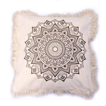 Lotus Mandala Cushion Cover 60x60cm Bronze, 3 of 4