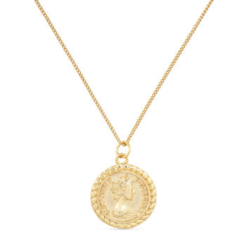 Chunky 18 K Gold Lucky Penny Coin Medallion Necklace, 2 of 2