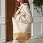 Personalised Embroidered Slender Jute Canvas Shopping Bag, thumbnail 1 of 3