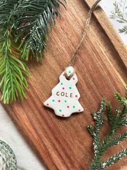 Personalised Clay Mini Tree Decoration, 5 of 6