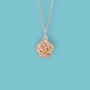 Tiny Rose Necklace In 18ct Rose Gold Plated Silver, thumbnail 2 of 12