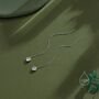 Tiny Cz Heart Threader Earrings In Sterling Silver, thumbnail 7 of 10