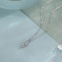 Sterling Silver Tiny Olive Branch Pendant Necklace, thumbnail 2 of 12