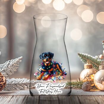 Personalised Rottweiler In Christmas Lights, 6 of 10