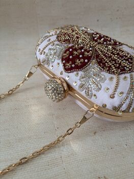 Light Pink Floral Oval Clutch, 10 of 11