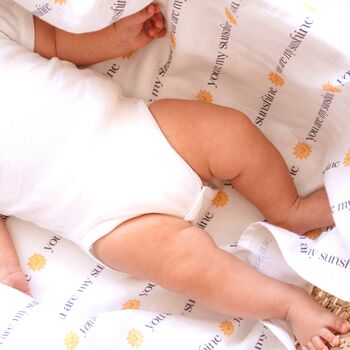 Muslin Swaddle Blanket Sunshine Newborn Baby Gift, 6 of 9