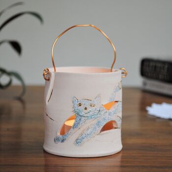 Personalised Ceramic Cat Tealight Holder, 2 of 7
