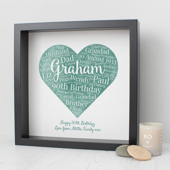 Personalised 90th Birthday Watercolour Word Art Gift, 5 of 11