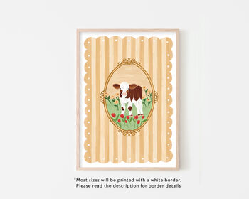 Baby Calf Nursery Art Print, 3 of 4