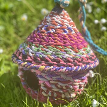 Bird House Made From Colourful Recycled Sari Fabric, 2 of 3