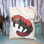 Red Panda Eco Tote Bag ~ Organic And Fairtrade Cotton, thumbnail 1 of 2