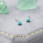Very Tiny Genuine Turquoise Stud Earrings, thumbnail 1 of 12