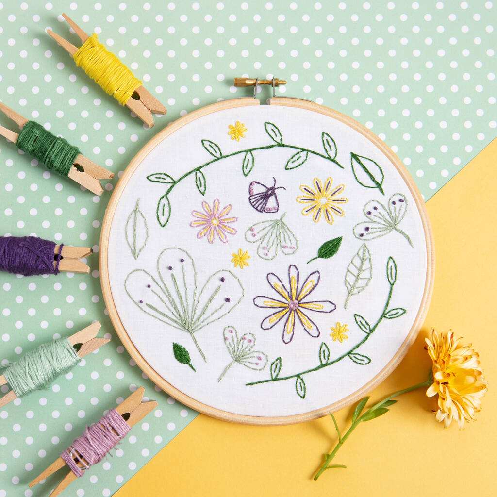 Wildflower Meadow Embroidery Kit By Hawthorn Handmade ...