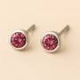 Sterling Silver October Tourmaline Birthstone Stud Earrings, thumbnail 4 of 4